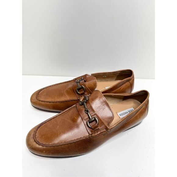 Steve Madden‎ Shoes Mens Size 10.5 Cognac Leather Loafers - Picture 1 of 9